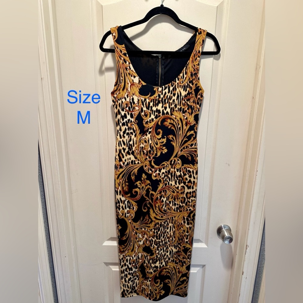 Black with Gold Zipper Dress
